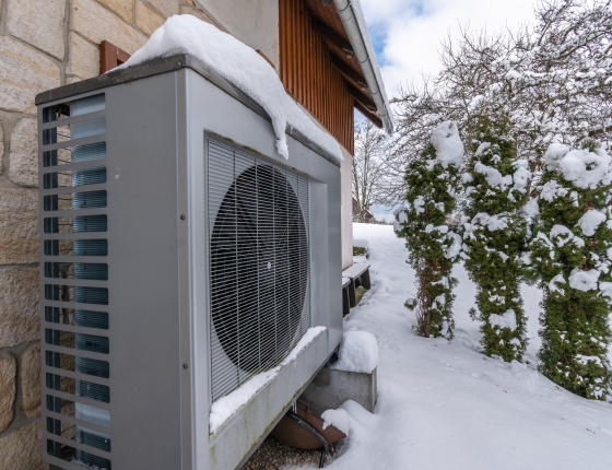 air source heat pump in winter